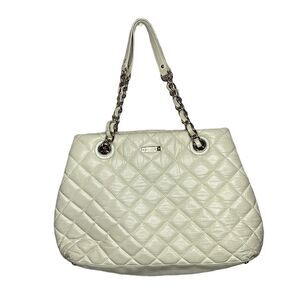 Kate Spade Cream Quilted Maryanne Shoulder Bag With Chain Handles.